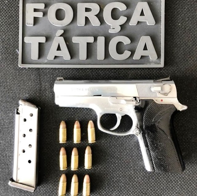 Policiais da Força Tática apreendem pistola e munições no bairro Santa Isabel em Parnaíba
