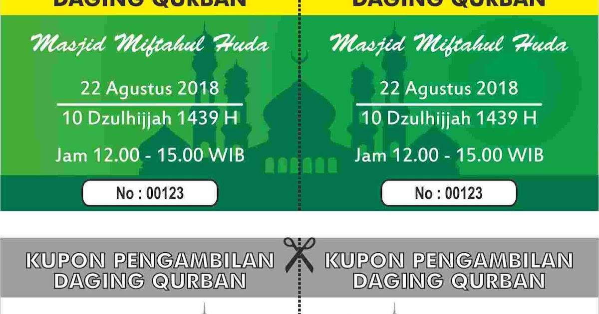 Contoh Desain Kupon Qurban 2022 Format Cdr