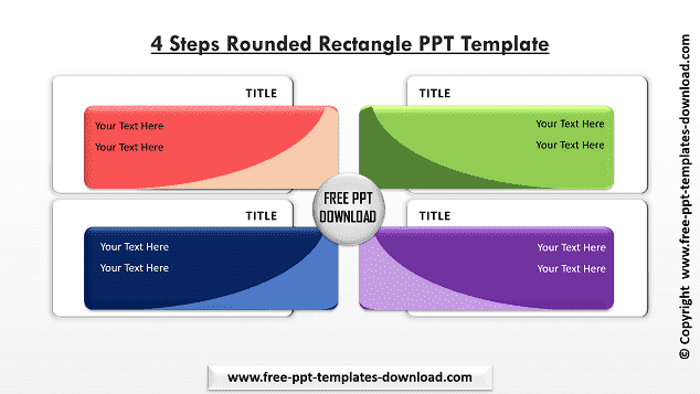 4 Steps Rounded Rectangle PPT Template Download
