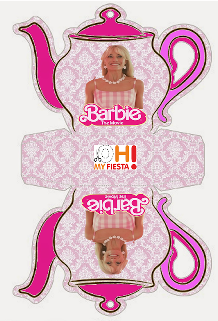 Barbie la Película:  Cajas con Forma de Tetera  para Imprimir Gratis.
