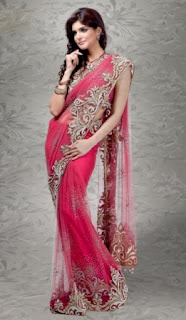 Party-Wear-Saree-with-Attractive-Embroidery