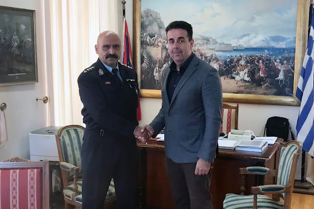 Συνάντηση γνωριμίας του Δημάρχου Ναυπλιέων Δ. Κωστούρου με το νέο Αστυνομικό Διευθυντή Αργολίδας