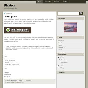 Blastica blogger template with 3 column blogger template. 3 column blogspot template