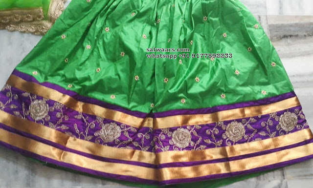 Green and Purple Latest lehenga for Kids