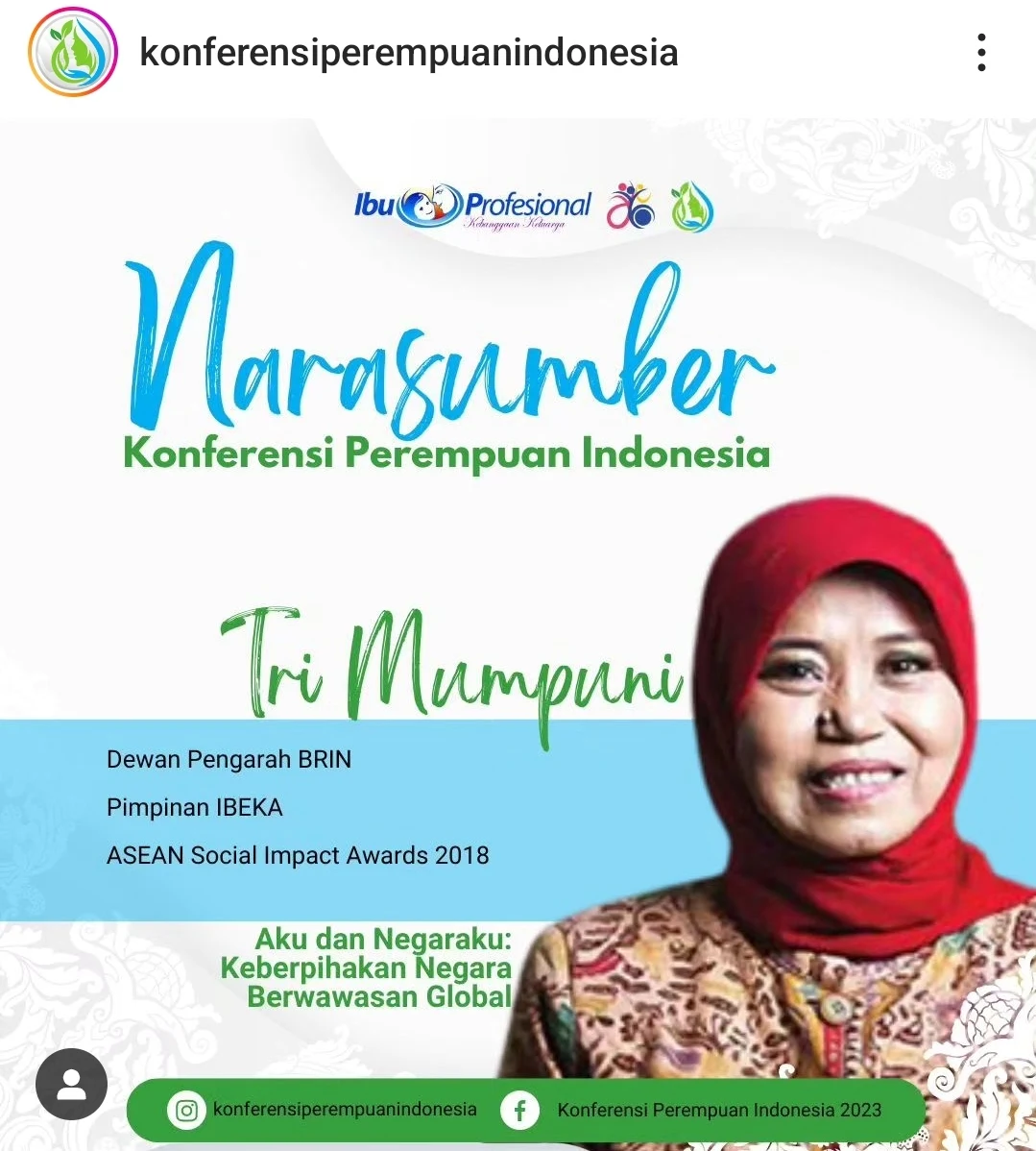 Tri Mumpuni sebagai narasumber di konferensi perempuan Indonesia