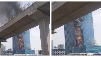 Kebakaran Melanda Gedung K link Tower Jakarta Selatan