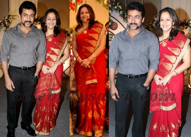 Jyothika Red Georgette Saree