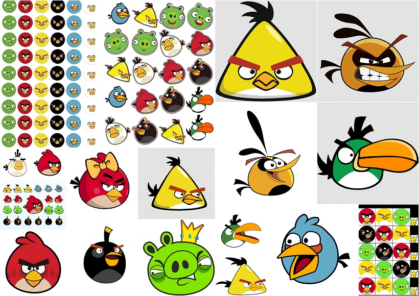Free Printable Angry Birds Stickers  Toppers or Labels 