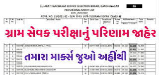 GPSSB Gam Sevak Merit List 2022