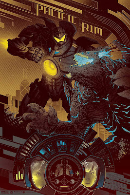 San Diego Comic-Con 2013 Exclusive Pacific Rim Gold Variant Screen Print by Kevin Tong