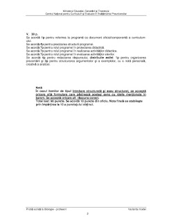 Model de barem de corectare biologie 2007 page 2