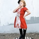 Modern Red Tie Front Peasant Holiday Dress