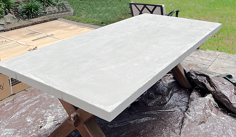 cement table top after
