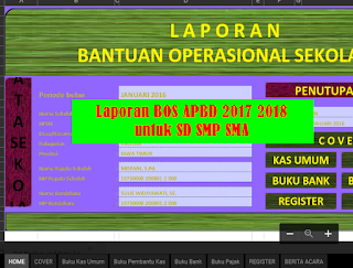 Laporan BOS APBD 2017 2018 untuk SD SMP SMA