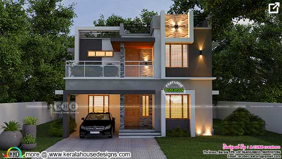 1821 sq-ft Contemporary Style Villa