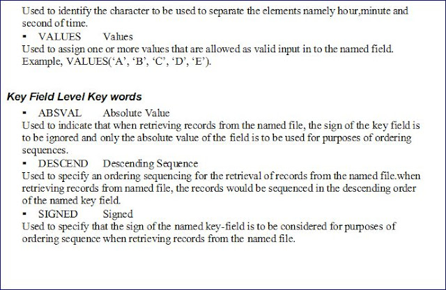 keyword levels in physical file 2