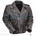BLACK LEATHER MOTORCYCLE JACKET WITH EXCLUSIVE BUILT-IN BACK SUPPORT for $199.00