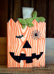 Halloween jack-o-lantern treat Holder by Larissa Heskett for Newton's Nook Designs 