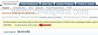 cara verifikasi paypal