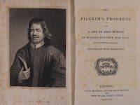 The title page and frontispiece for a copy of "The Pilgrim's Progress."