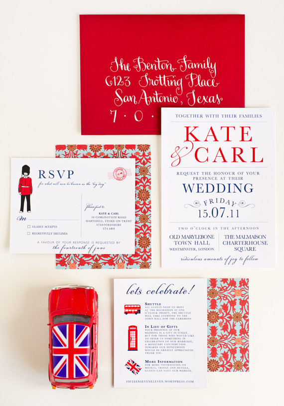 London Calling Wedding Invitation Collection by Jenn Herrington from 