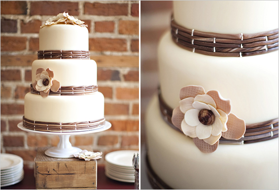 square wedding cake rustic