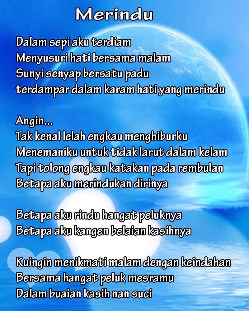 Puisi Cinta Aku Sendiri Rasa Rinduku