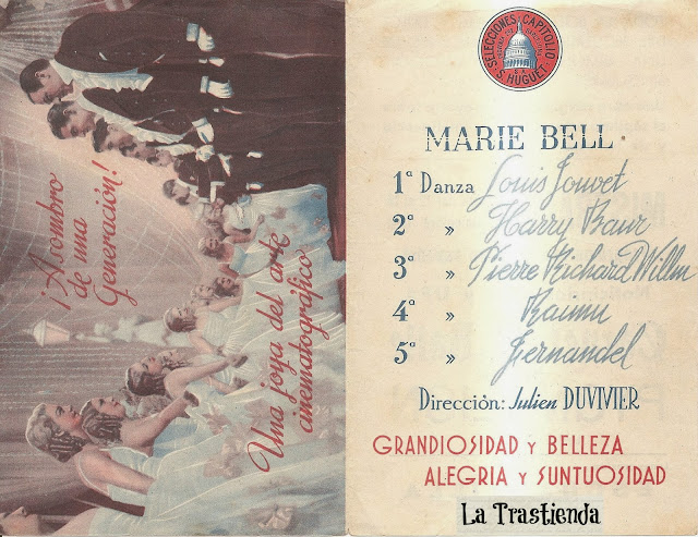 Programa de Cine - Carnet de Baile - Marie Bell - Louis Jouvet