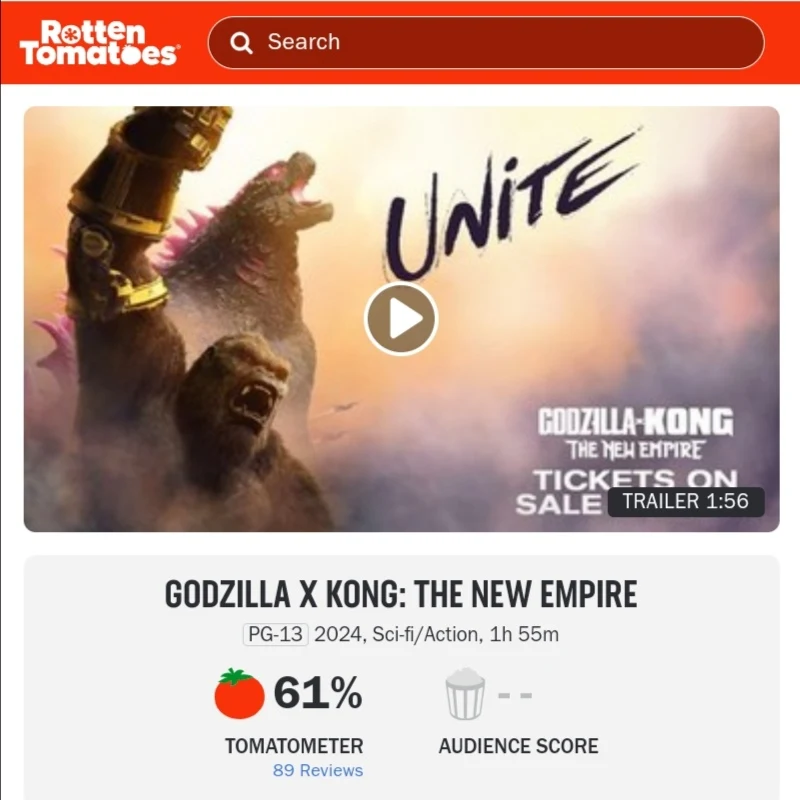 Godzilla vs. Kong: O Novo Império estreia com aprovação da crítica