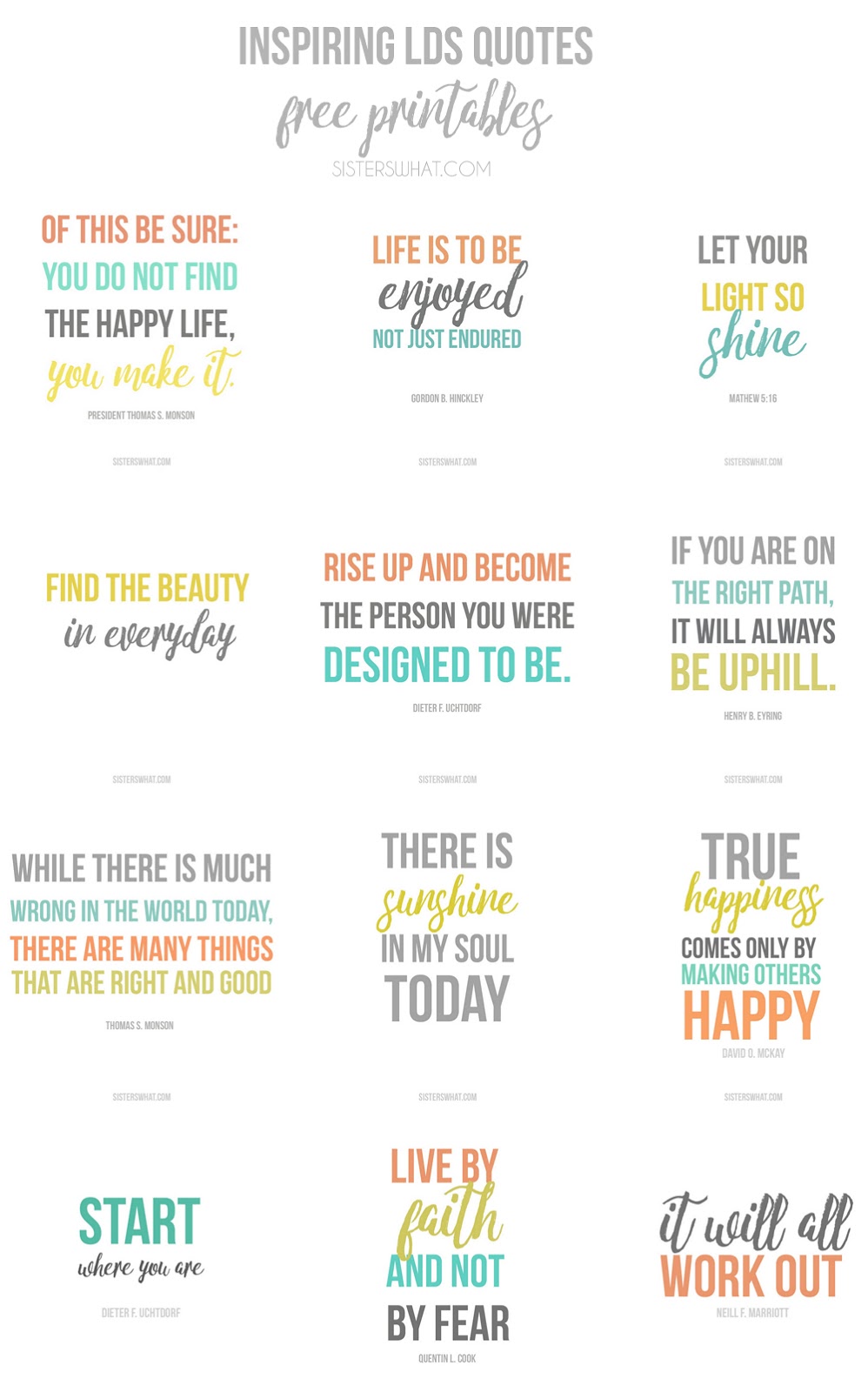 Inspirational Quotes Free Printables - Sisters, What!