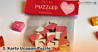 Kartu Ucapan Puzzle merupakan salah satu inspirasi kartu valentine yang cocok untuk pemanis hadiah