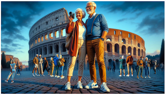 «Kveldsmaleri» fra Colosseum i Roma. Laget ved hjelp av KI og PhotoShop. «Kveldsmaleri» fra Colosseum i Roma. Laget ved hjelp av KI og PhotoShop.