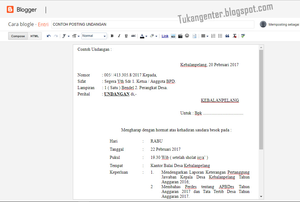 CARA MUDAH MEMPOSTING SURAT UNDANGAN FORMAT MS WORD ATAU MS EXCEL DI