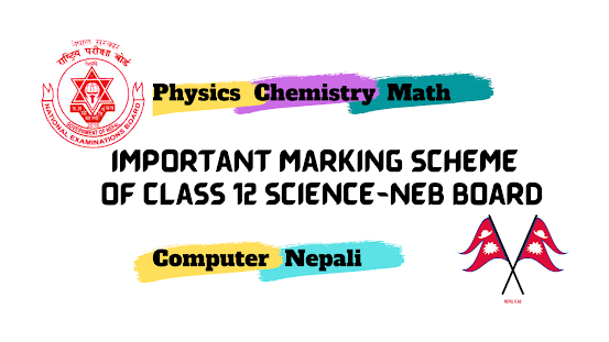 Important marking scheme of class 12 science-NEB Board
