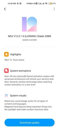 تنزيل تحديث MIUI 12 لهاتف ريدمي نوت 9 : Redmi Note 9 ( شرح مُفصل- رابط التنزيل)