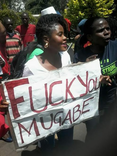 Photo: Lol.. This one is fed up with President Mugabe 