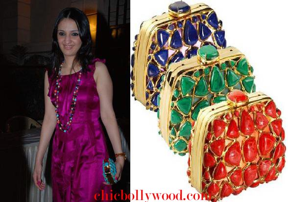 Anu Deewan Christian Dior Mosaic Clutch Tushar Kapoor party