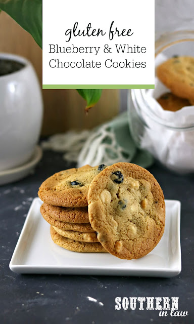 Soft and Chewy Blueberry White Chocolate Chip Cookies Recipe - gluten free, vegan, dairy free, egg free