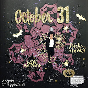 October, 31 Scrapbook Layout by Angela Tombari for Yuppla Craft DT