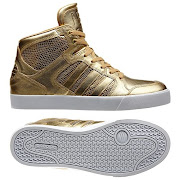 The new adidas NEO gold sneakers skip the shyness for a full on flossy look, . (adidas neo gold sneakers )