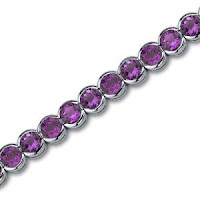 Amethyst Gemstone Tennis Bracelet in Sterling Silver