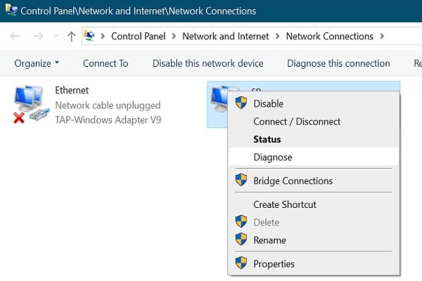 تشغيل مستكشف أخطاء الشبكة ومصلحها network troubleshooter