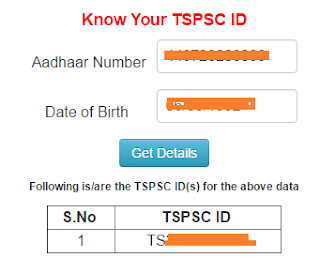 forgotten or lost tspsc reference id details