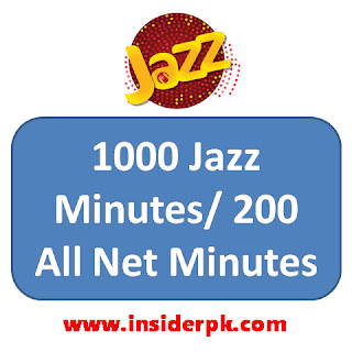 Jazz 1000 minutes in 100 Rupees *699#