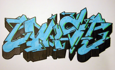 graffiti names blue