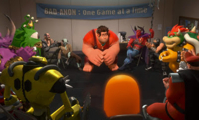 Wreck-It Ralph in Bad Guys Anon with cameos from Bowser, Zangief, Doctor Eggman, etc