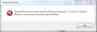 Resolve System Restore Disabled