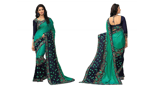 Online Fayda Women's Georgette Saree With Blouse Piece (Of295 ,Multicolor Free Size)