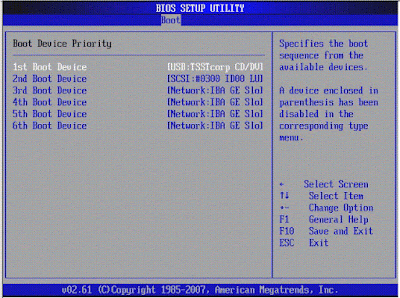 setup bios boot usb