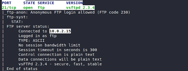open port in metasploitable